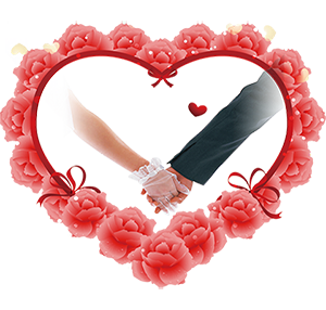 羔羊婚礼-红色心形-牵手