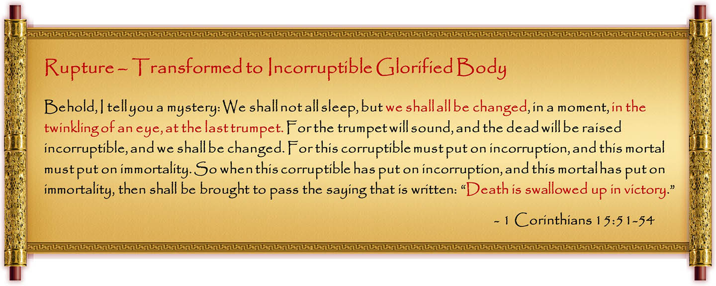 Scripture in Golden Scroll - 1 Corinthians 15:51-54